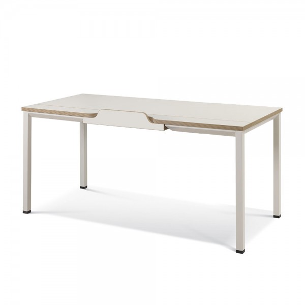 WLD 알테라 기본형 트레이 책상-크림화이트